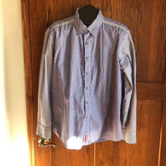 Tommy Hilfiger Red Label blue striped shirt XL - Picture 1 of 5